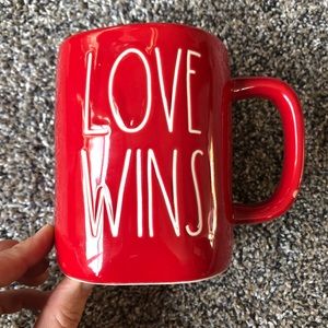 New Rae Dunn Red “love wins” coffee mug